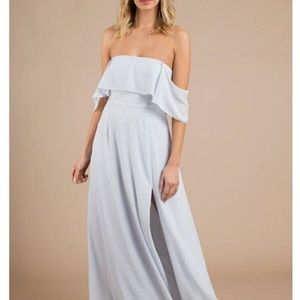 Tobi INTO YOU LIGHT BLUE RUFFLE TOP MAXI DRESS